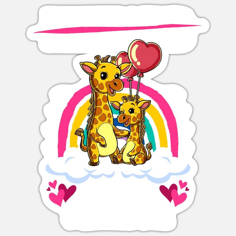 Ich werde Große Schwester Giraffen - Sticker Größe S (10 x 10 cm) - Mattweiß