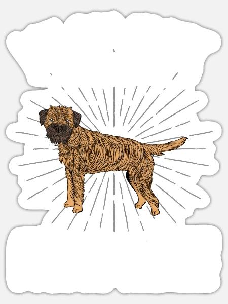 Border Terrier Geschenk Hunde - Sticker Größe S (10 x 10 cm) - Mattweiß