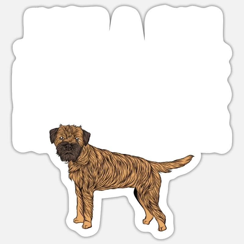 Border Terrier Geschenk Hunde - Sticker Größe S (10 x 10 cm) - Mattweiß