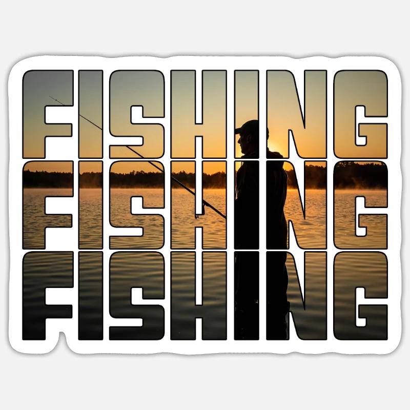Angling - Sticker size S (10 x 10 cm) - white matte