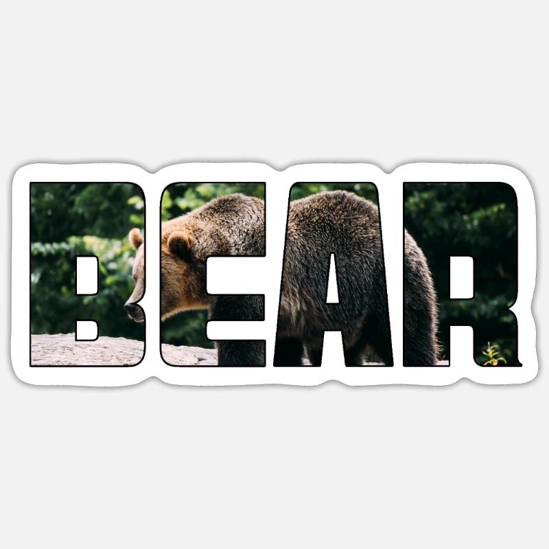 Ours - Sticker taille S (10 x 10 cm) - blanc mat