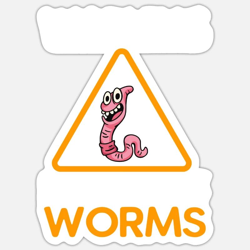 Compost Worms Gift Sticker size S (10 x 10 cm)