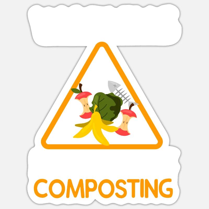 Compost Worms Gift Sticker size S (10 x 10 cm)
