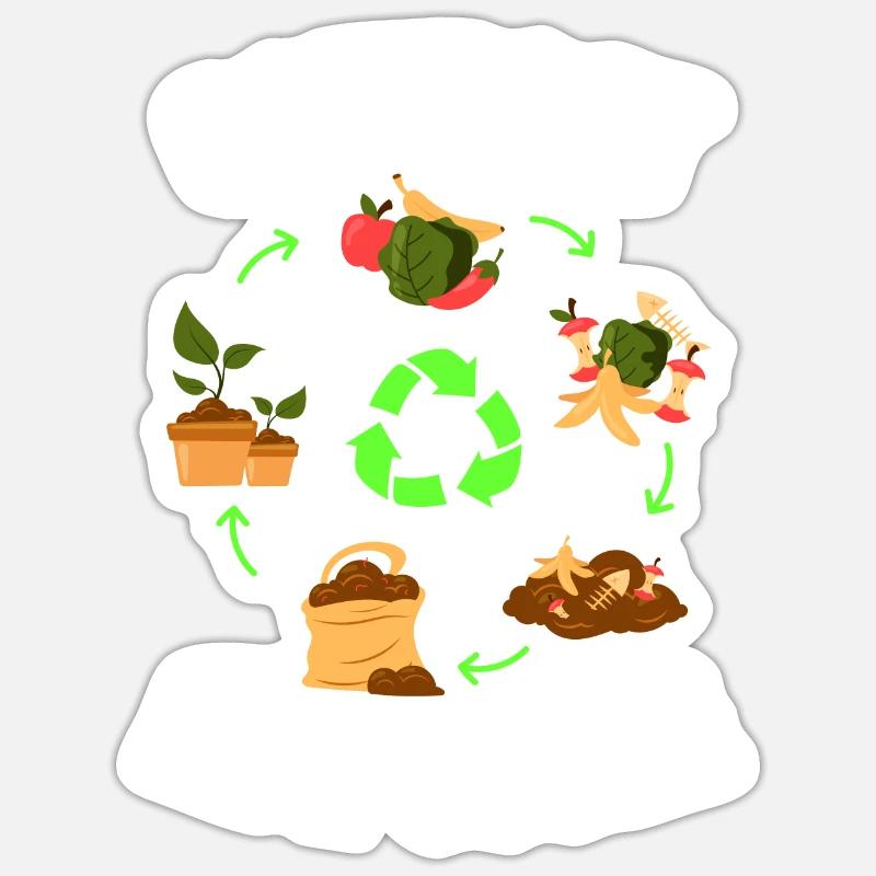 Compost Worms Gift Sticker size S (10 x 10 cm)