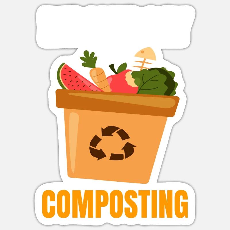 Compost Worms Gift - Sticker size S (10 x 10 cm) - white matte