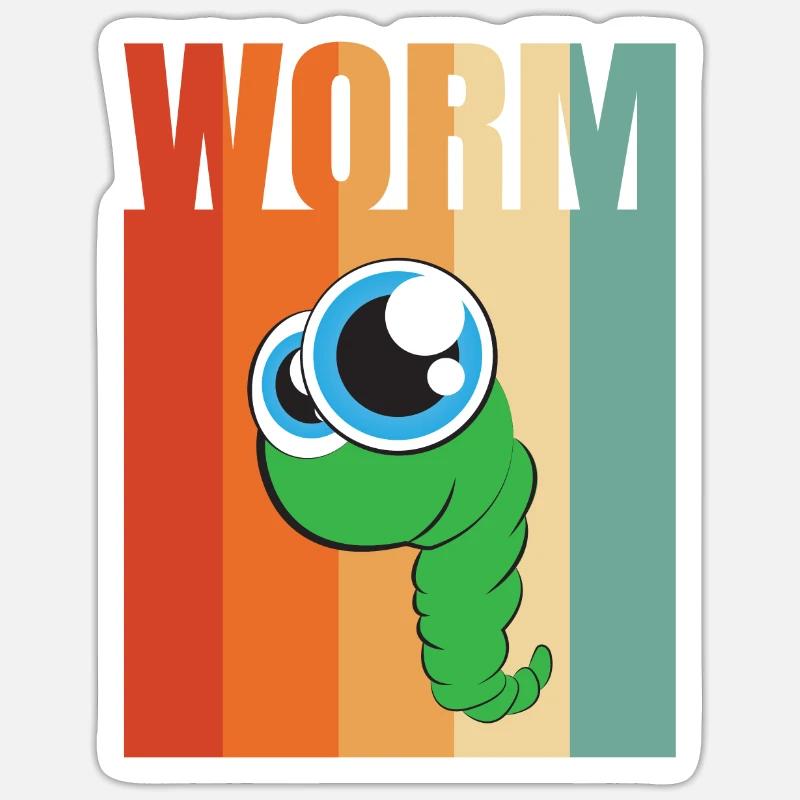 Compost Worms Gift Sticker size S (10 x 10 cm)