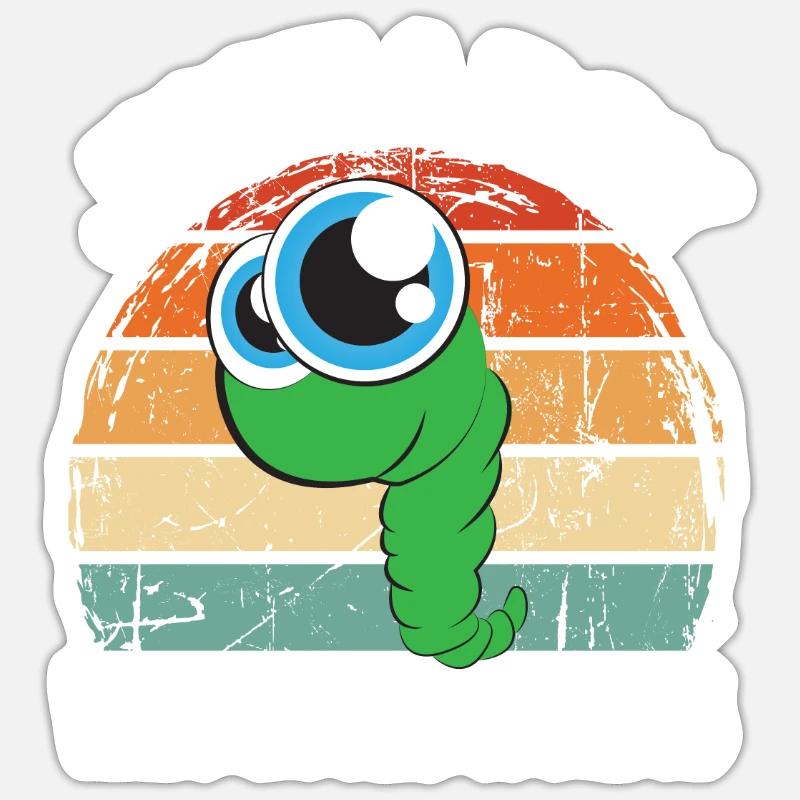 Kompost orme gave - Sticker størrelse S (10 x 10 cm) - mat hvid