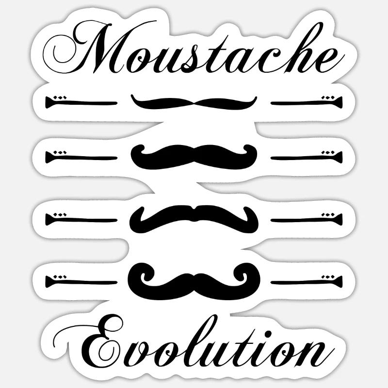 moustaches evolution, Idée cadeau d'élégance. Sticker taille S (10 x 10 cm)