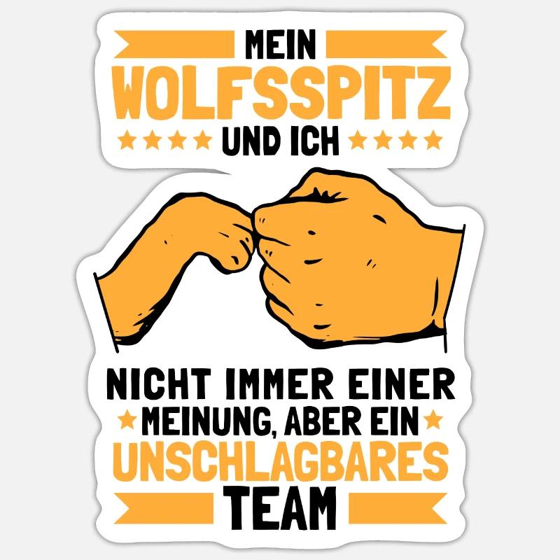 Wolfsspitz unschlagbar deutscher Spitz Keeshond - Sticker Größe S (10 x 10 cm) - Mattweiß