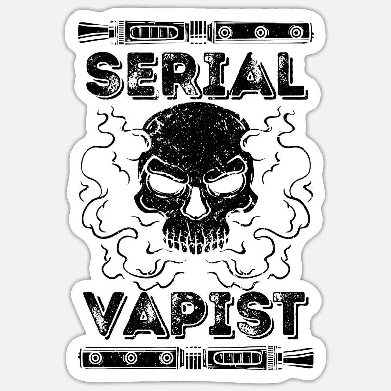 Vaping Serial Vapist E-cigarette - Sticker taille S (10 x 10 cm) - blanc mat