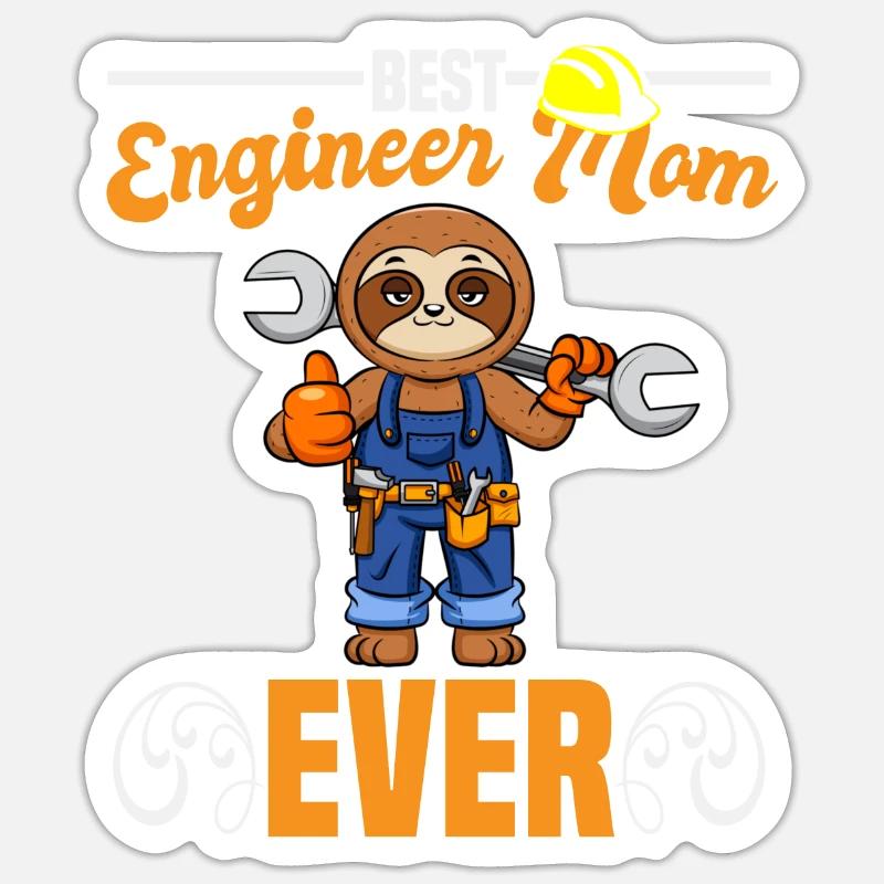 Best Engineer Mom Ever Construction Worker Mommy Sticker Größe S (10 x 10 cm)