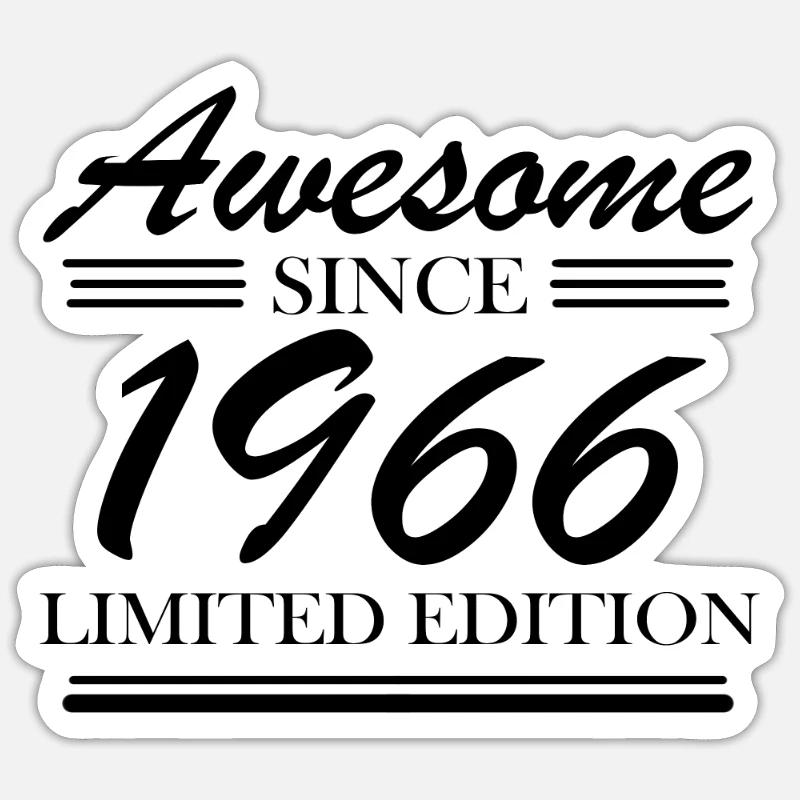 1966 - Né en 1966 - Sticker taille S (10 x 10 cm) - blanc mat