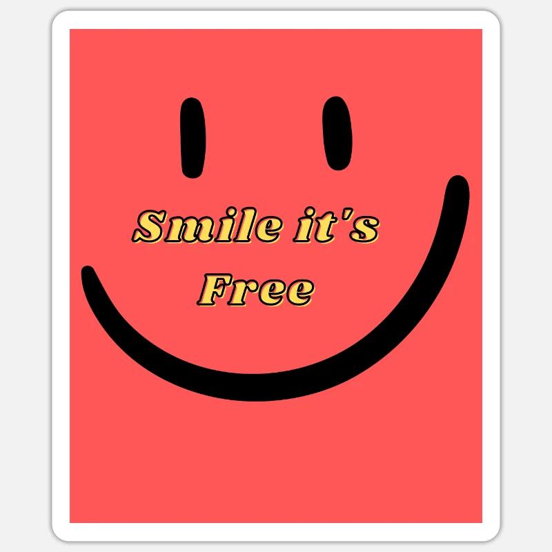 Smile c’est gratuit - Sticker taille S (10 x 10 cm) - blanc mat