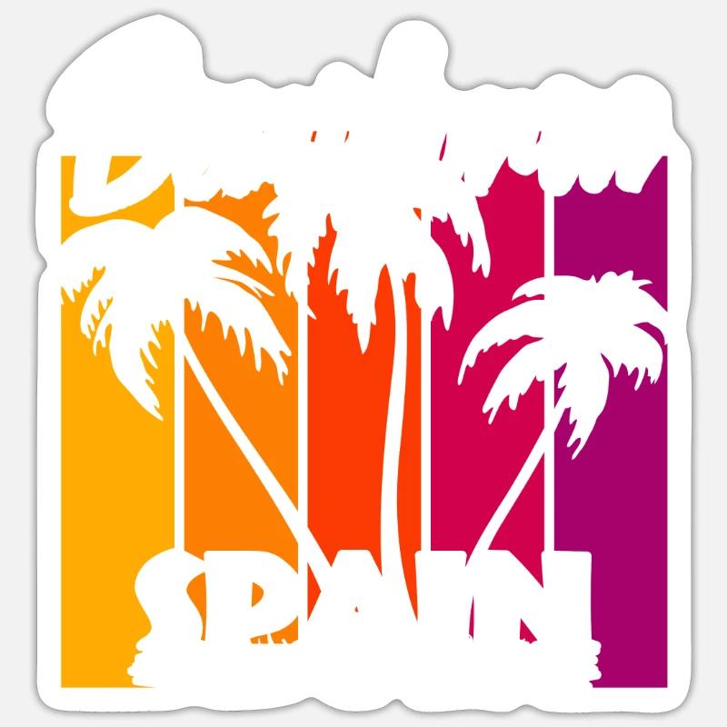 Benidorm Spanien - Sticker Größe S (10 x 10 cm) - Mattweiß