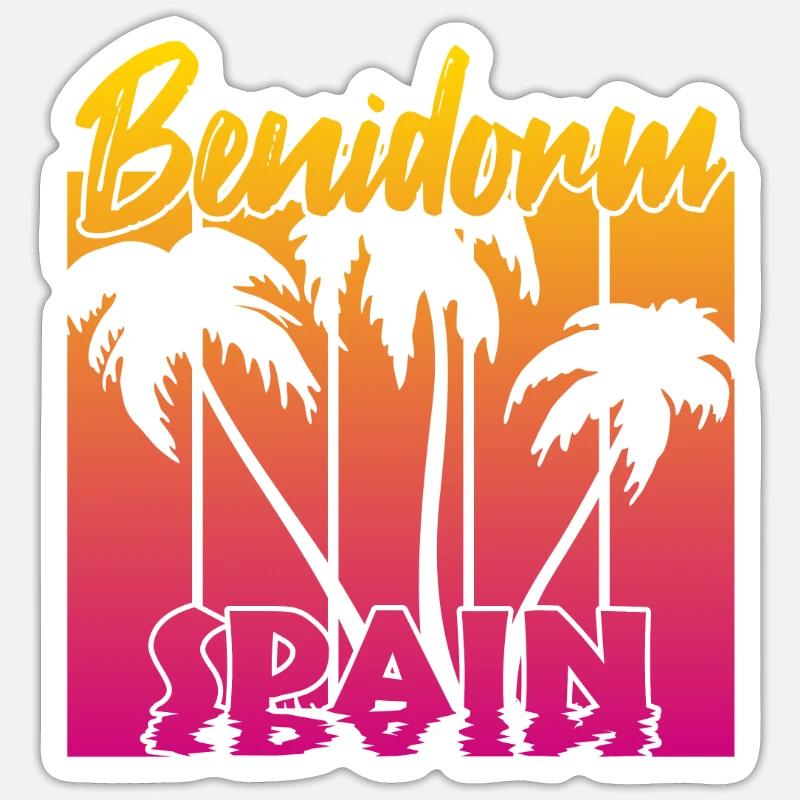 Benidorm Spanien - Sticker Größe S (10 x 10 cm) - Mattweiß
