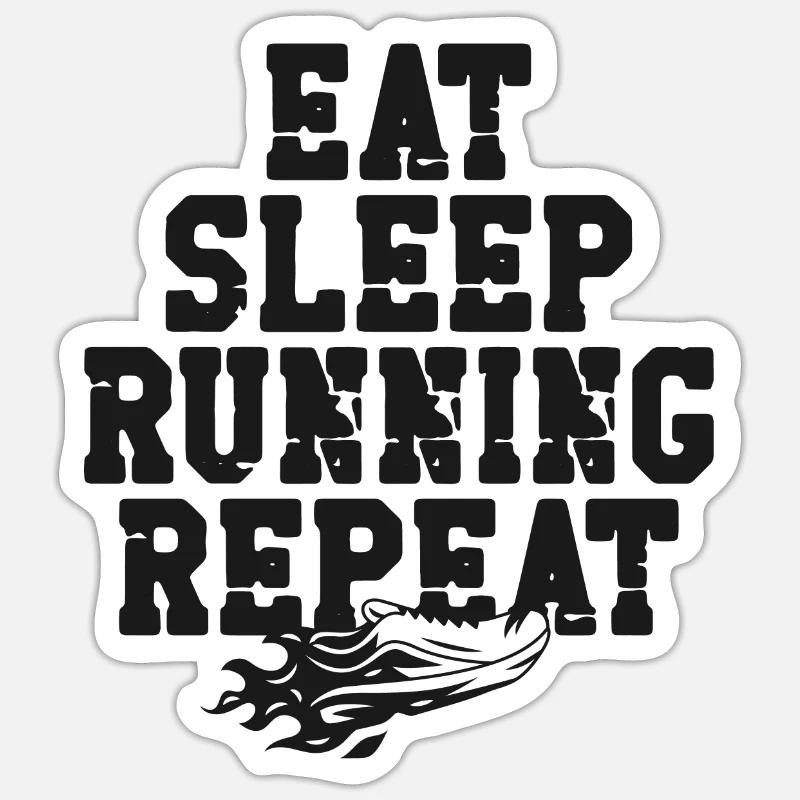 Running Runner Half Marathon - Sticker Größe S (10 x 10 cm) - Mattweiß