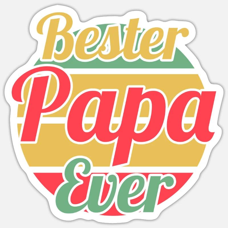 Vater Papi Papa - Sticker Größe S (10 x 10 cm) - Mattweiß