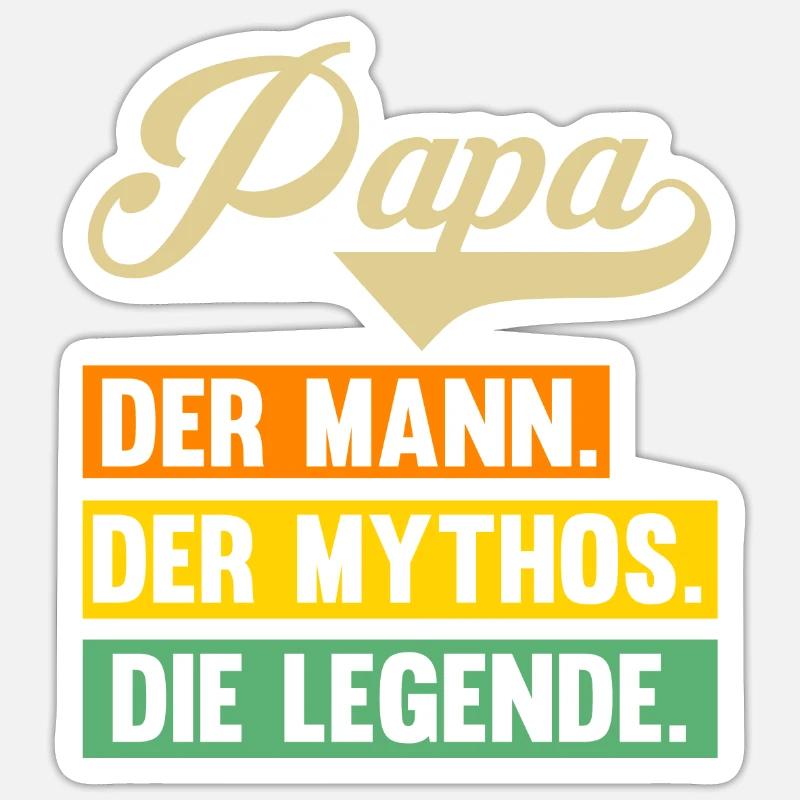 Vater Papi Papa - Sticker Größe S (10 x 10 cm) - Mattweiß