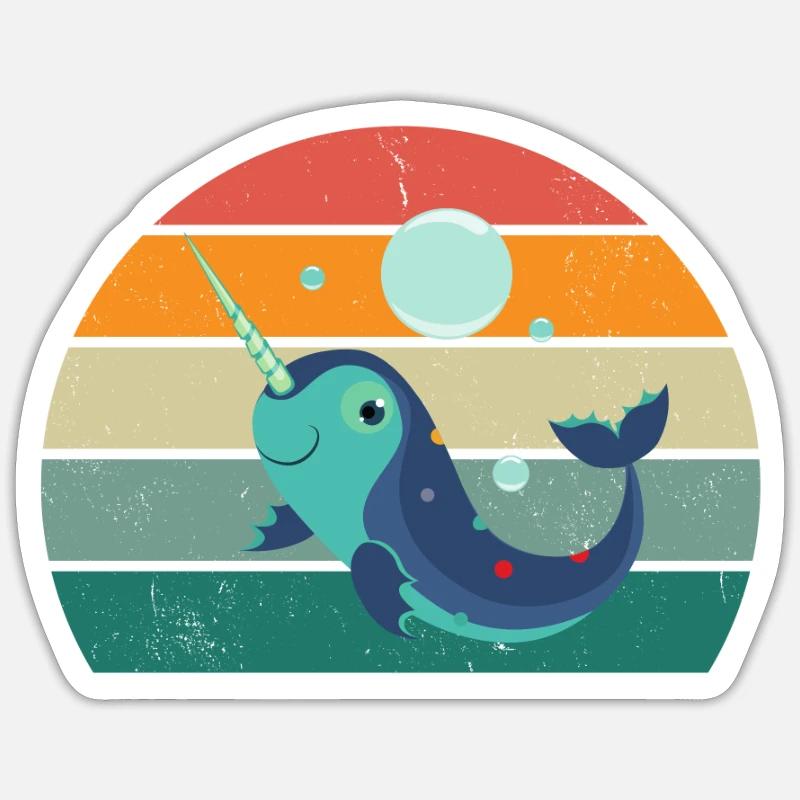 Balene Cetacei Mammiferi marini Balene Sticker formato S (10 x 10 cm)