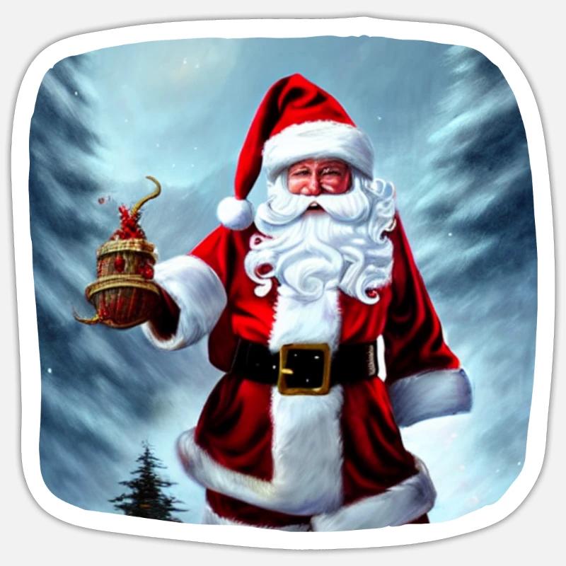 Weihnachtsmann Sticker Größe S (10 x 10 cm)