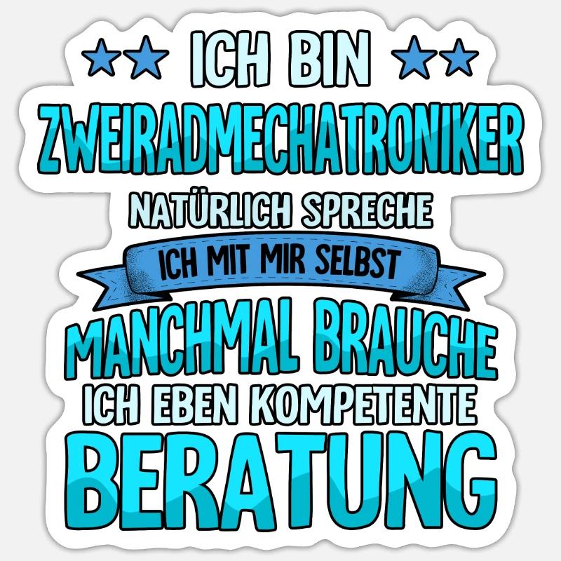 Zweiradmechatroniker - Sticker Größe S (10 x 10 cm) - Mattweiß