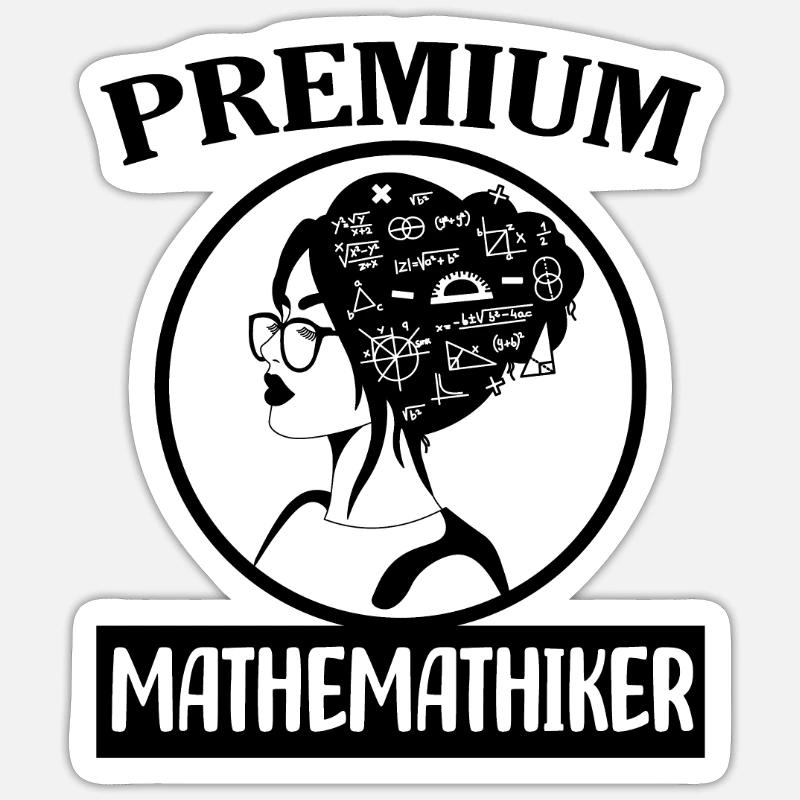 Mathématicien - Sticker taille S (10 x 10 cm) - blanc mat