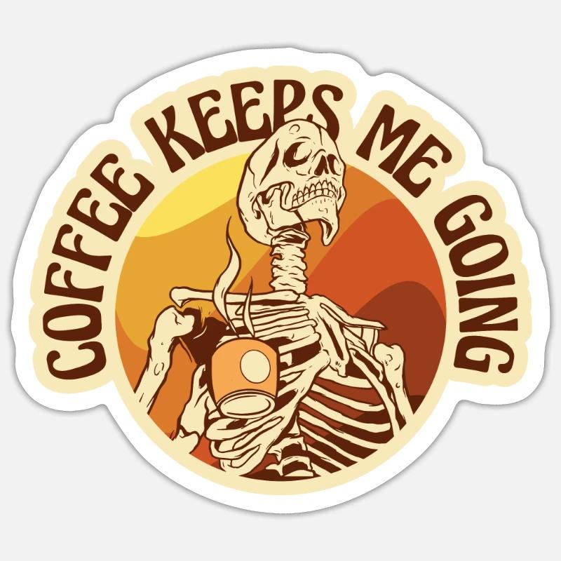 Kaffee - Coffee keeps me going Sticker Größe S (10 x 10 cm)