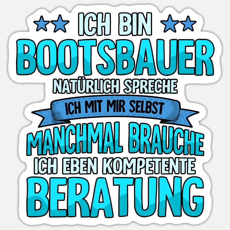Bootsbauer - Sticker Größe S (10 x 10 cm) - Mattweiß
