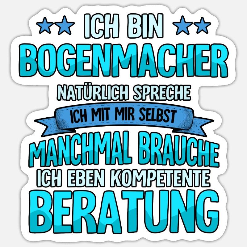 Bogenmacher - Sticker Größe S (10 x 10 cm) - Mattweiß