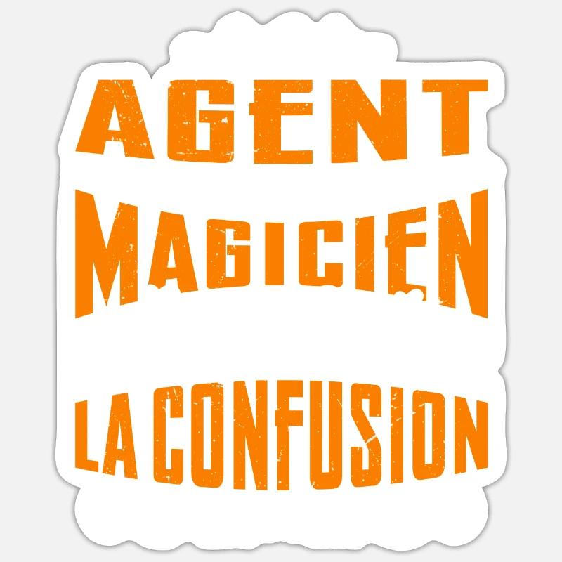 Je Suis Agent Pas Magicien - Sticker taille S (10 x 10 cm) - blanc mat