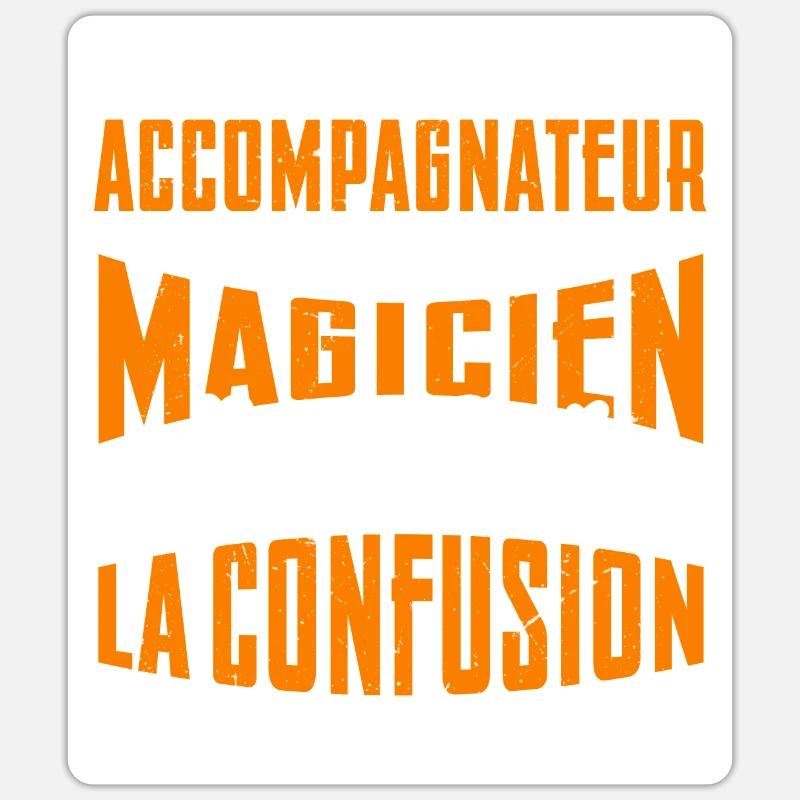 Je Suis Accompagnateur Pas Magicien - Sticker taille S (10 x 10 cm) - blanc mat