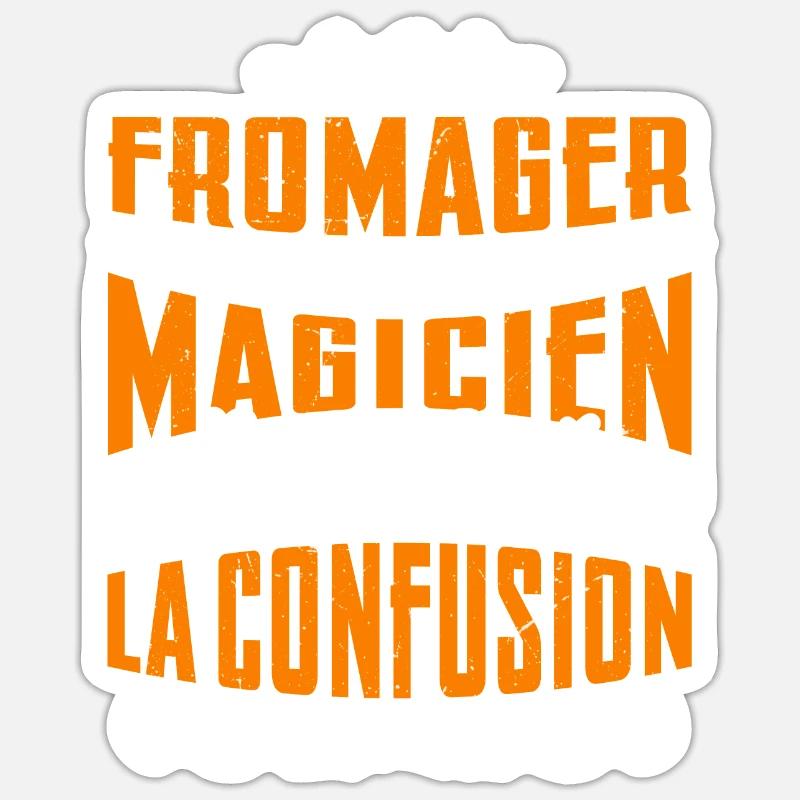 Je Suis Fromager Pas Magicien - Sticker taille S (10 x 10 cm) - blanc mat
