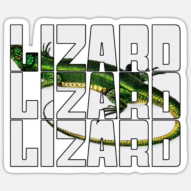 Eidechse - Sticker Größe S (10 x 10 cm) - Mattweiß