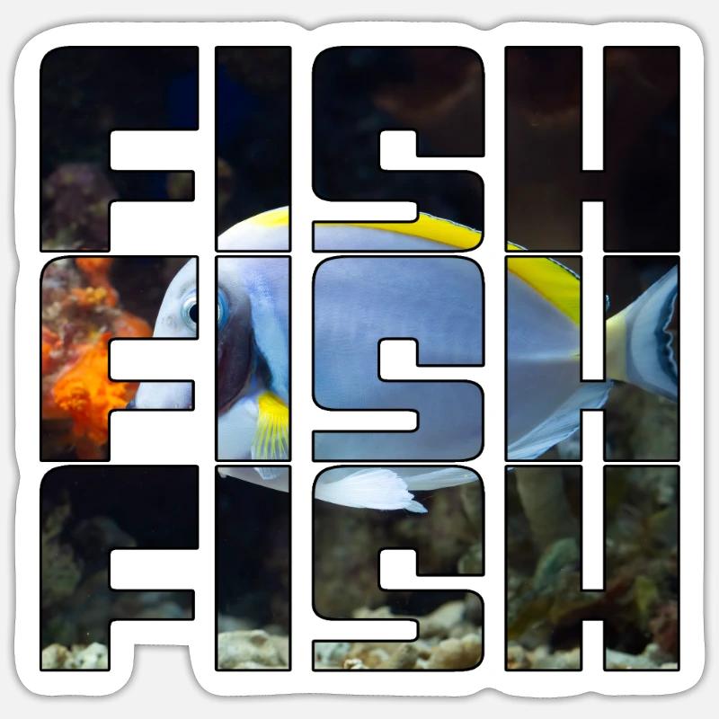 Fisch - Sticker Größe S (10 x 10 cm) - Mattweiß
