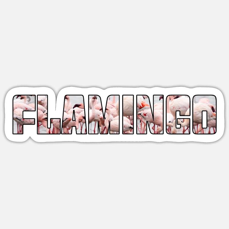 Flamant - Sticker taille S (10 x 10 cm) - blanc mat