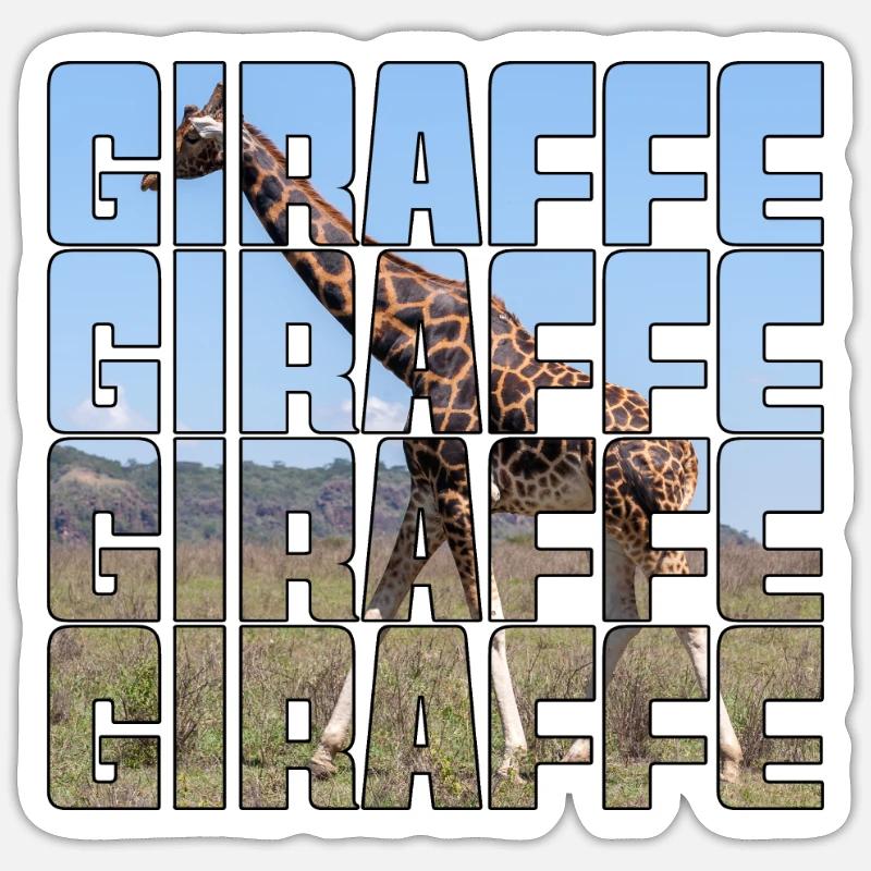 Giraffe - Sticker Größe S (10 x 10 cm) - Mattweiß