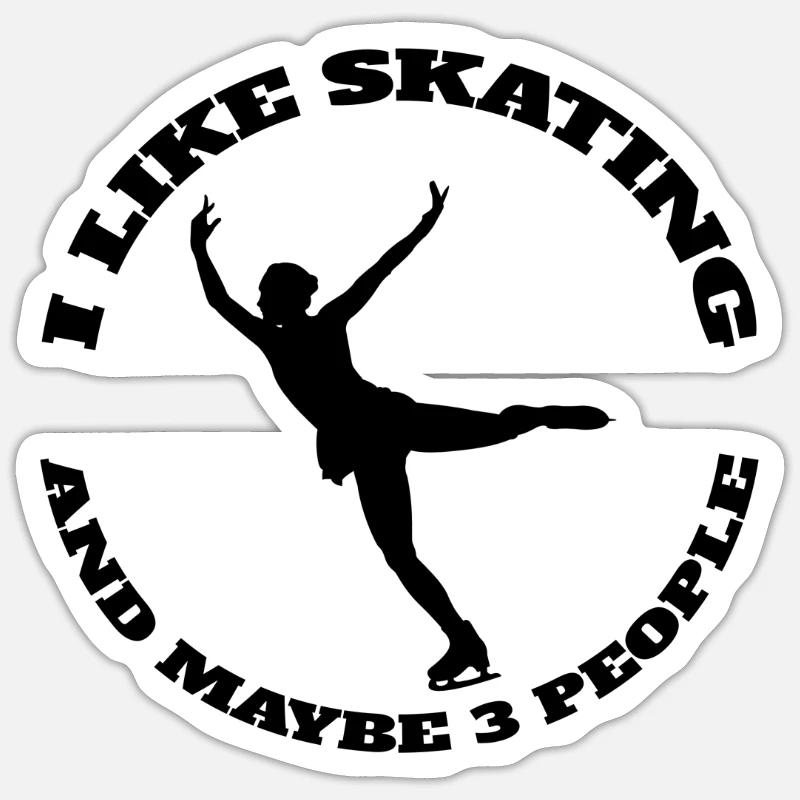 Schlittschuh Eiskunstlaufen Eislauf Eiskunstlauf Sticker Größe S (10 x 10 cm)