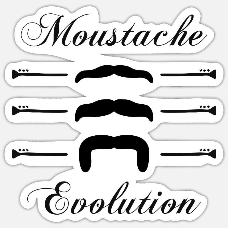 moustaches évolution, Idée cadeau d'élégance. Sticker taille S (10 x 10 cm)