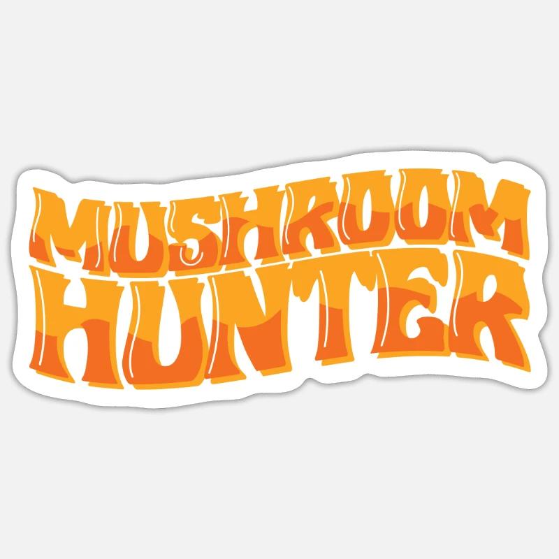 MUSHROOM HUNTER - Sticker size S (10 x 10 cm) - white matte