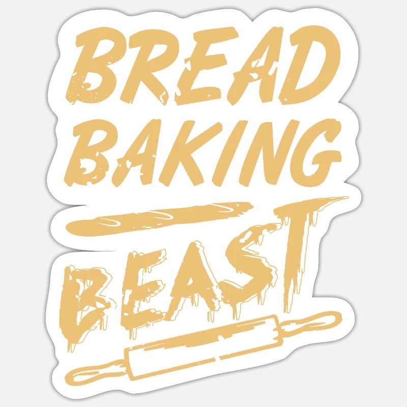 Bread baker beast - Sticker size S (10 x 10 cm) - white matte