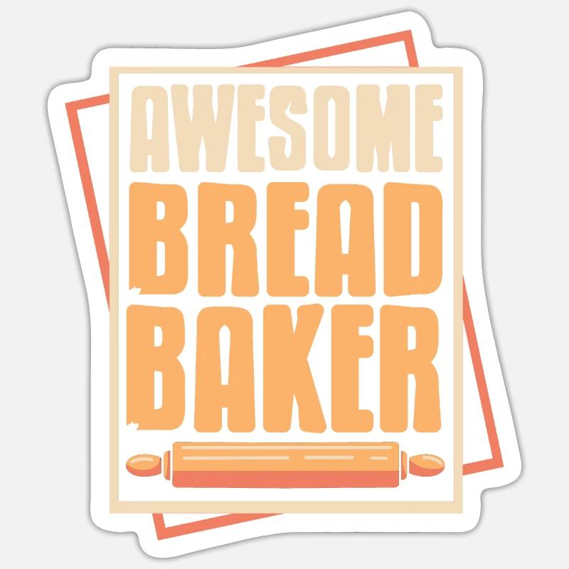 Awesome bread baker - Sticker size S (10 x 10 cm) - white matte