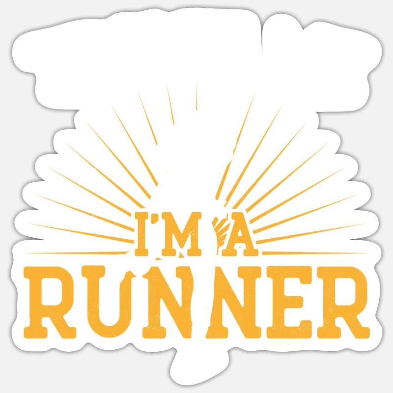 Running Runner Semi-Marathon - Sticker taille S (10 x 10 cm) - blanc mat