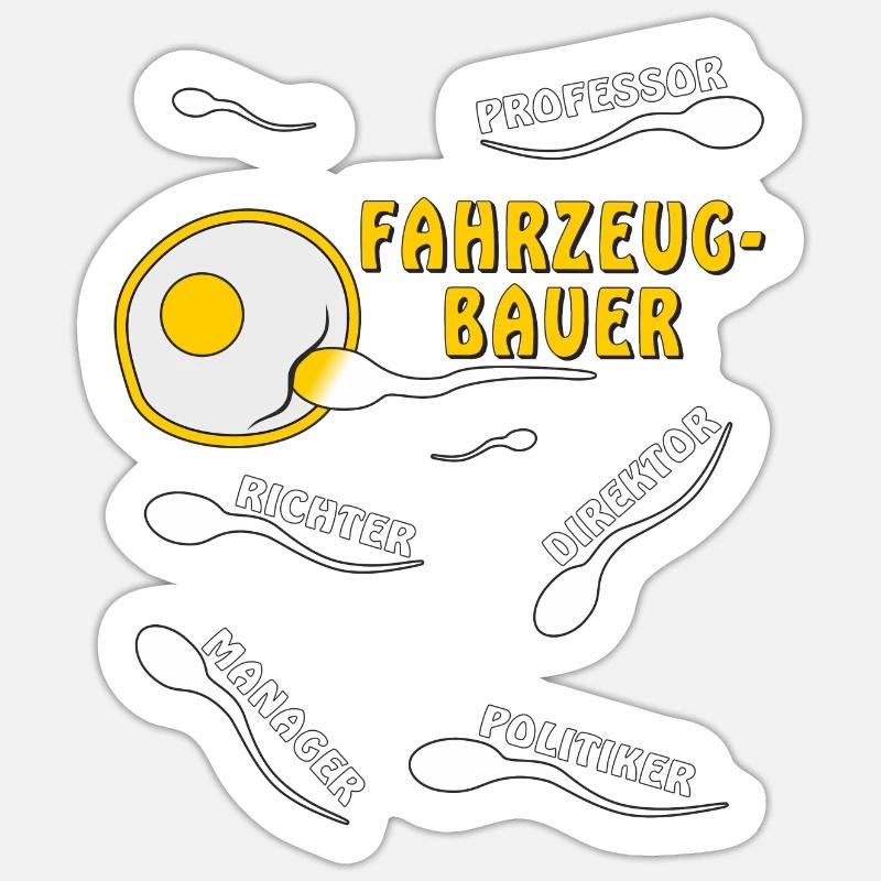 FAHRZEUGBAUER - Sticker Größe S (10 x 10 cm) - Mattweiß