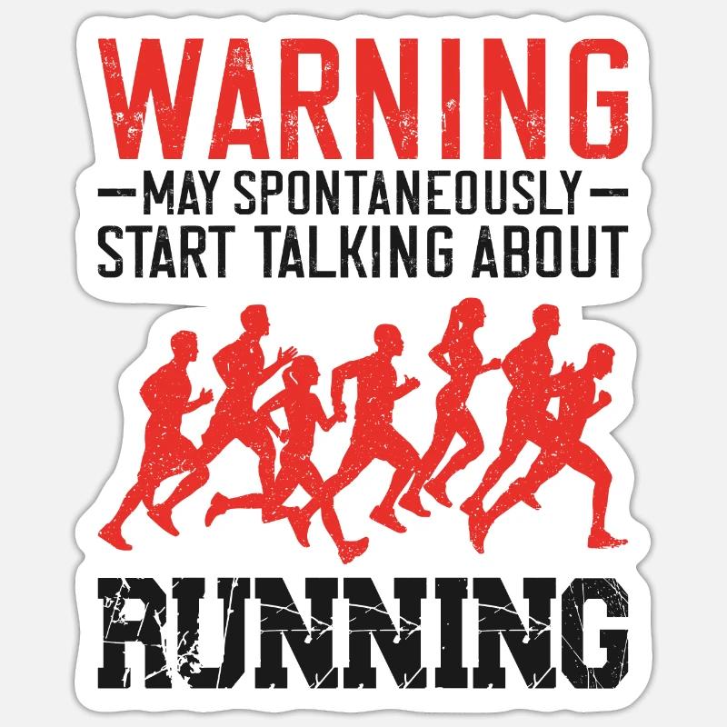 Running Runner Half Marathon - Sticker Größe S (10 x 10 cm) - Mattweiß