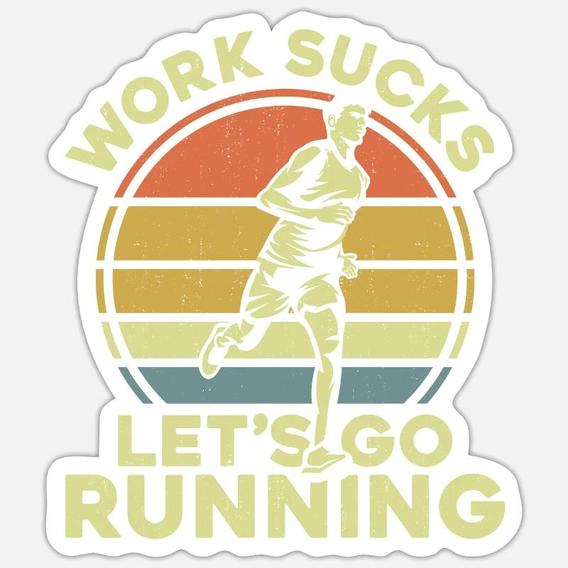 Running Runner Semi-Marathon - Sticker taille S (10 x 10 cm) - blanc mat