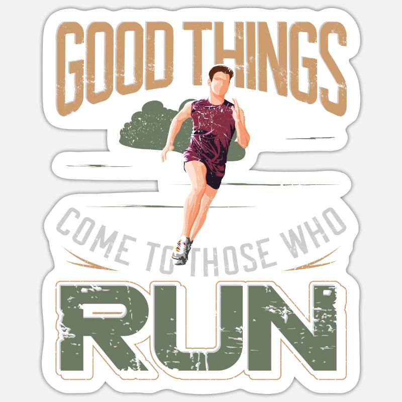Running Runner Semi-Marathon - Sticker taille S (10 x 10 cm) - blanc mat