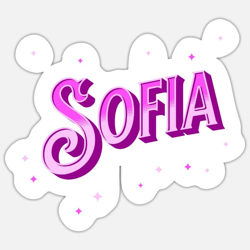Nome Sofia personalizzato - Sticker formato S (10 x 10 cm) - bianco opaco