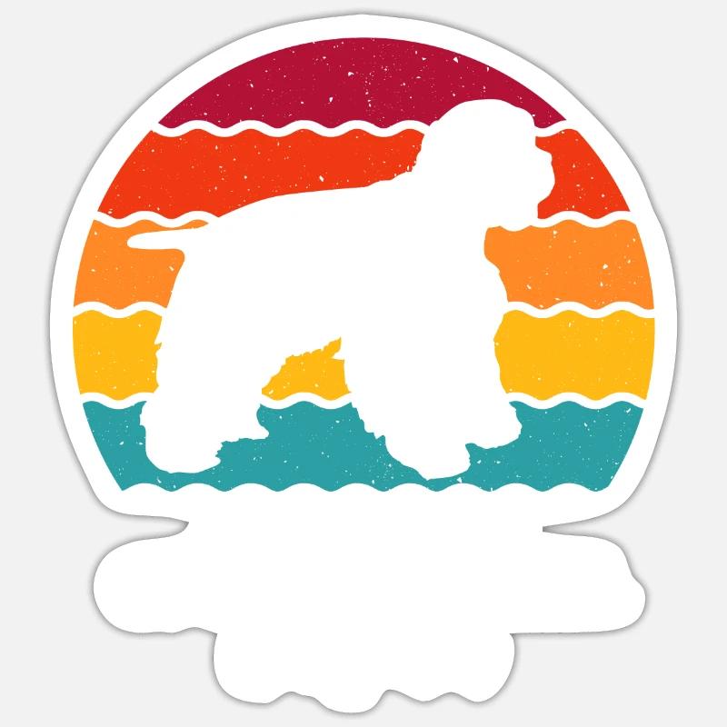 Cocker Spaniel américain - Sticker taille S (10 x 10 cm) - blanc mat