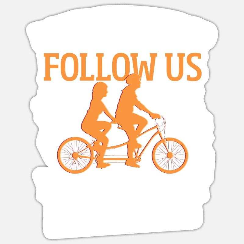 Vélo Tandem Biplace Cyclisme Cyclisme - Sticker taille S (10 x 10 cm) - blanc mat