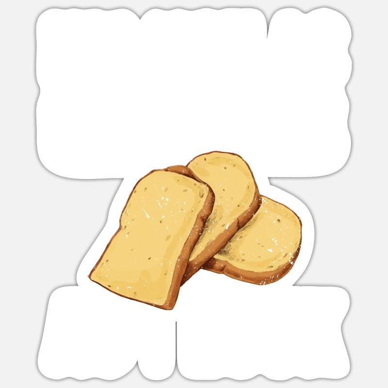 Lustiger Brotbacken-Bäcker - Sticker Größe S (10 x 10 cm) - Mattweiß